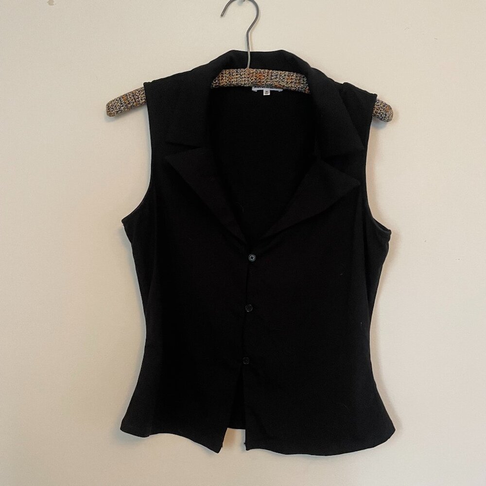 Reformation Button Front Knit Collared Sleeveless… - image 1